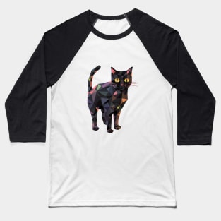 Black Halloween Polygon Kool Kat Baseball T-Shirt